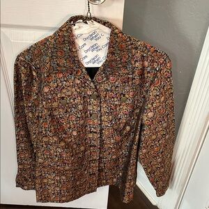 Coldwater Creek Multicolor Floral Jacket